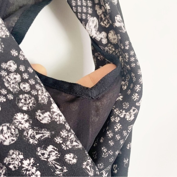 ARTIZIA Wilfred Sabine Diamond Print Drop Waist Mini Black Dress Size XXS - Picture 9 of 13